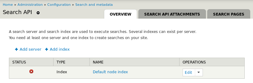 SearchStax Solr Drupal 7 Overview Tab