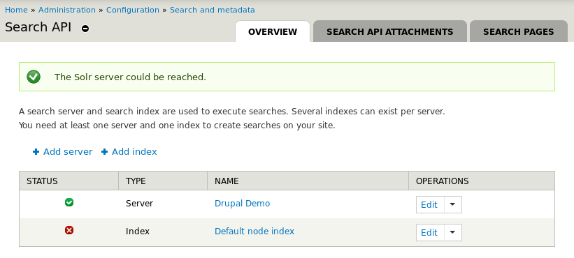 SearchStax Solr Drupal 7 New Server