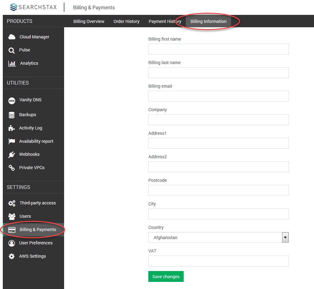 SearchStax Billing and Payments