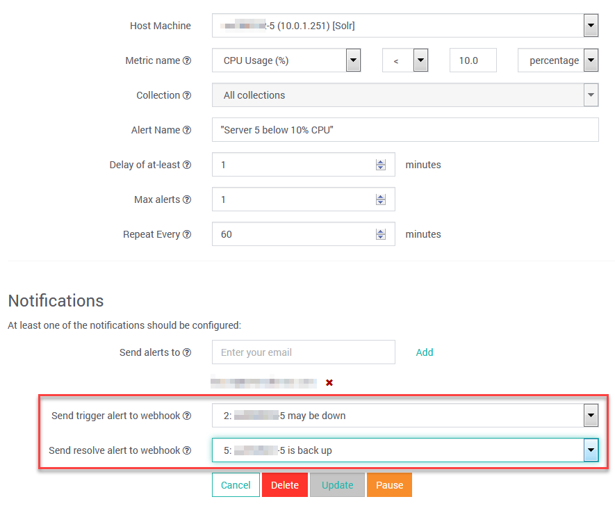 SearchStax Pulse Alerts Webhook