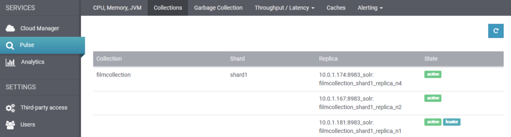 SearchStax Pulse Collections Monitoring