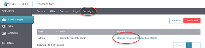 SearchStax Change Password