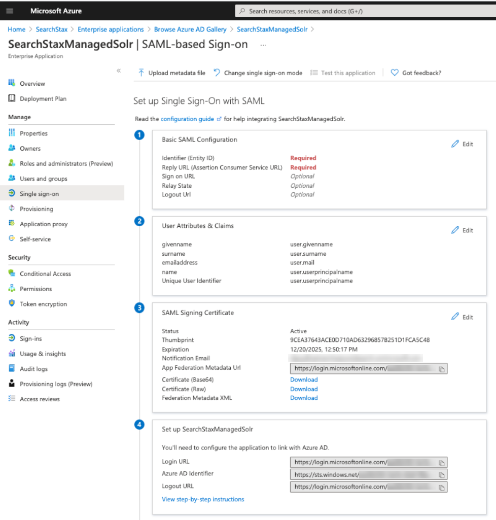 Searchstax Single Sign-On