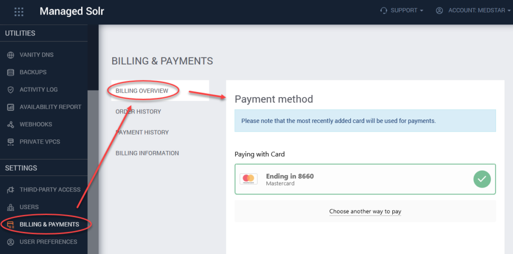 SearchStax Pay-As-You-Go Billing
