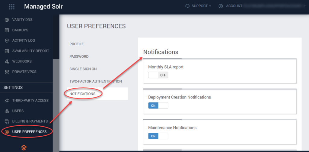 SearchStax Notifications