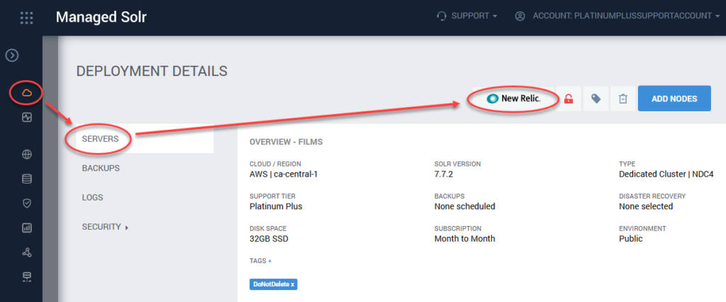SearchStax New Relic Integration