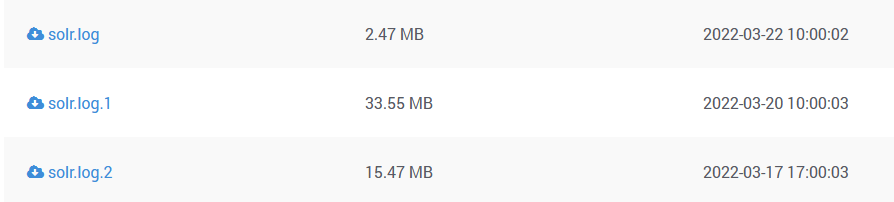 Searchstax Solr Log Files