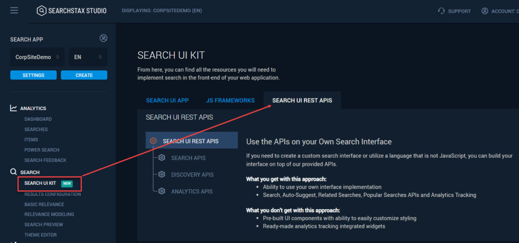 Search UI Kit - Search UI REST APIs