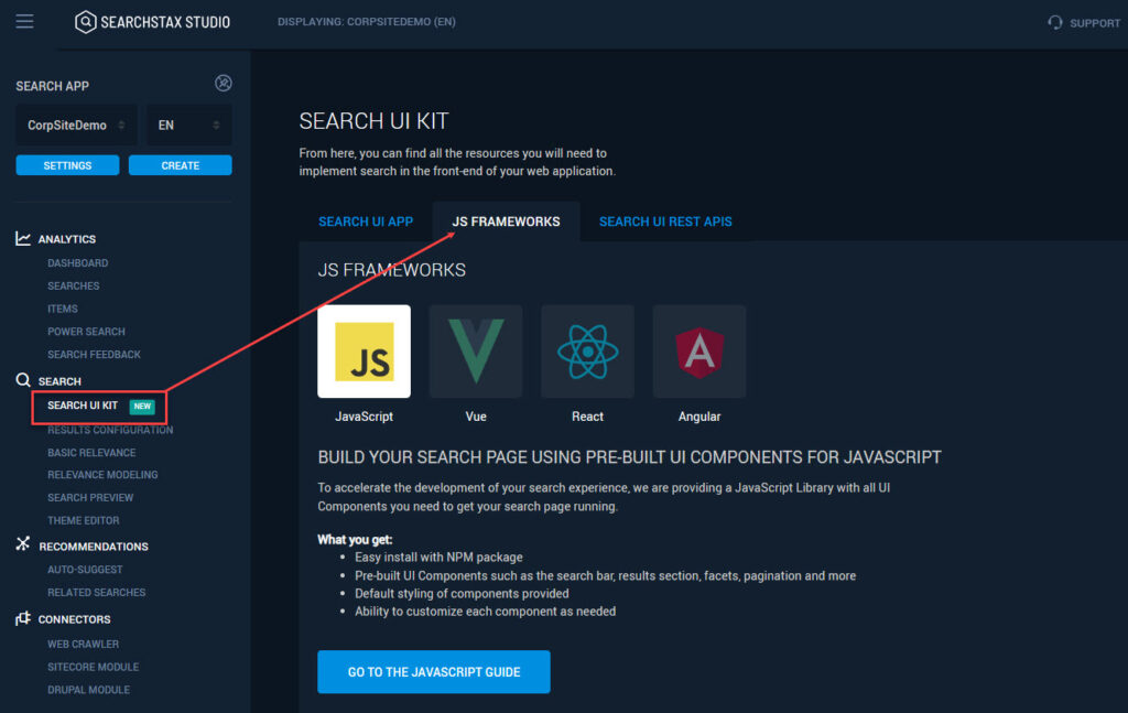 Search UI Kit - JS Frameworks