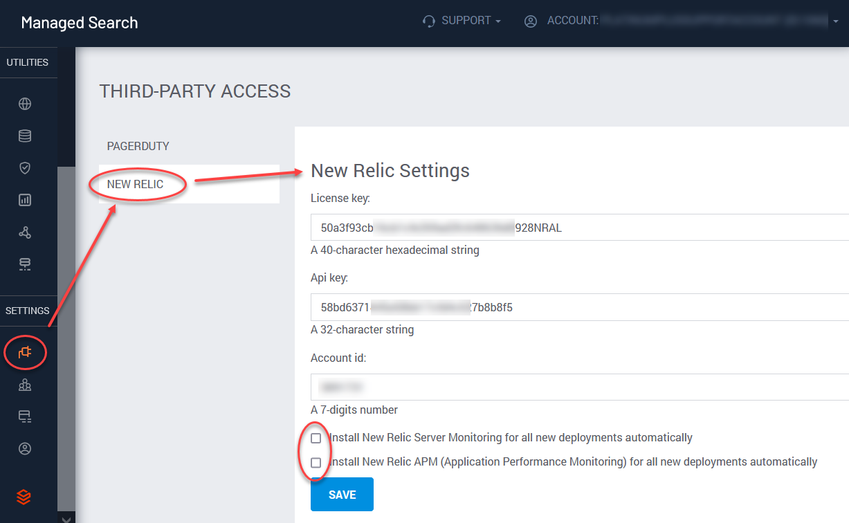 New Relic Integration- SearchStax Managed Search Docs