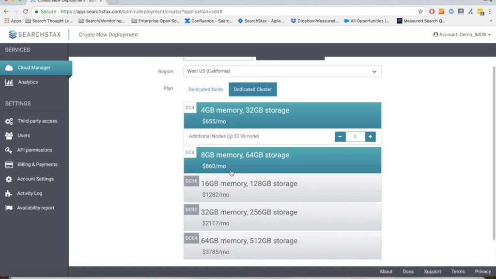 Managed Solr: SearchStax Cloud Manager for Azure