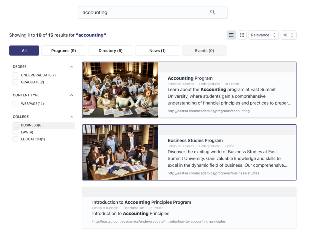 search UX best practices promotions example