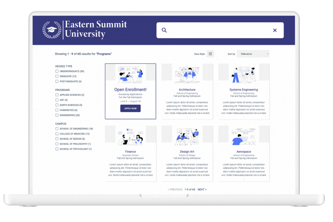 SearchStax Site Search animation for homepage