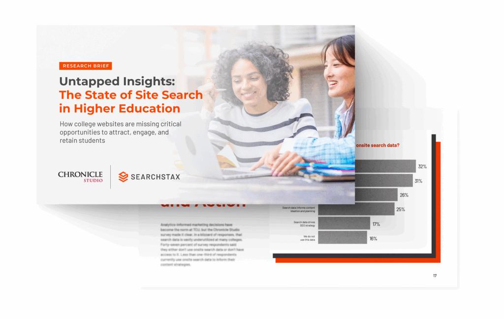mockup for The State of Site Search in Higher Education Report
