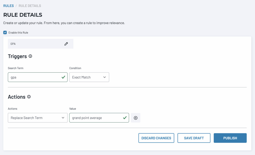SearchStax Site Search - Rules - Search Replace