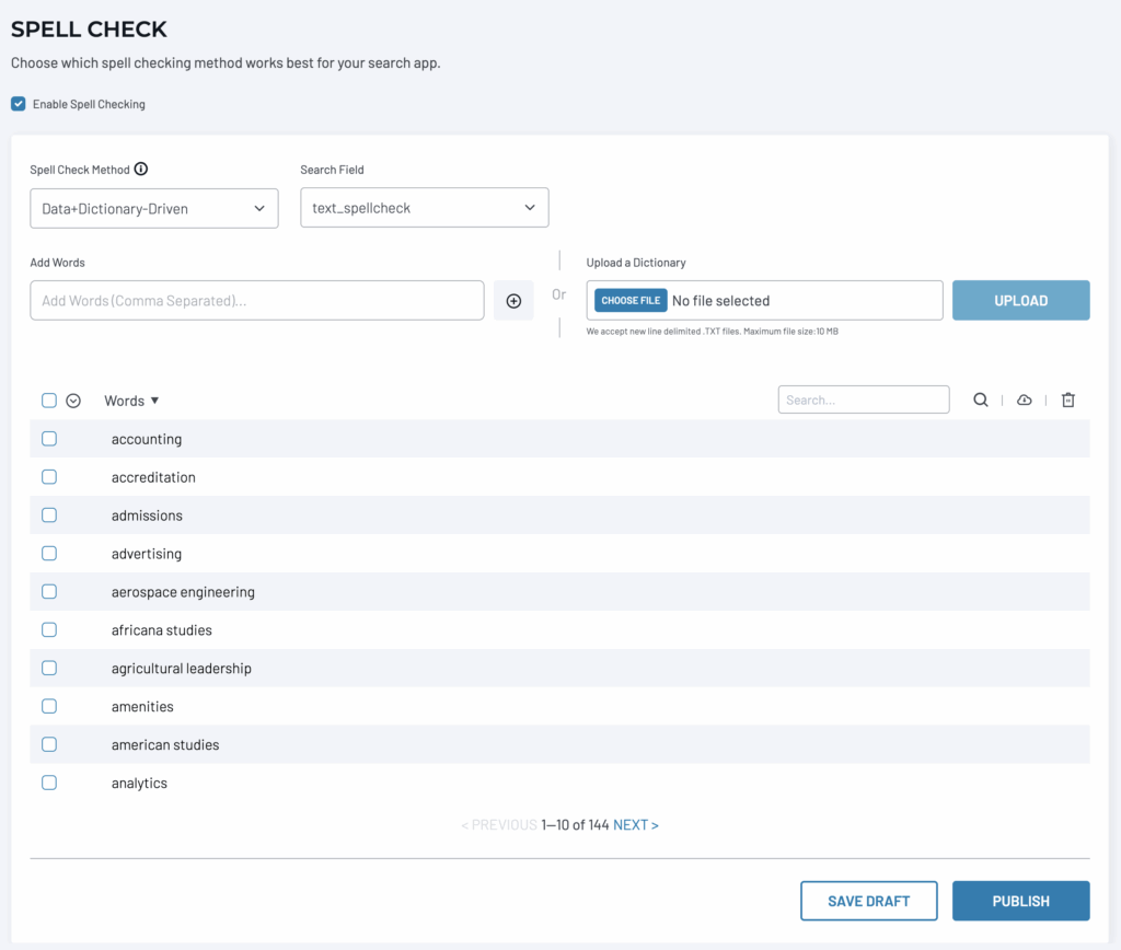 SearchStax Site Search - Spell Check