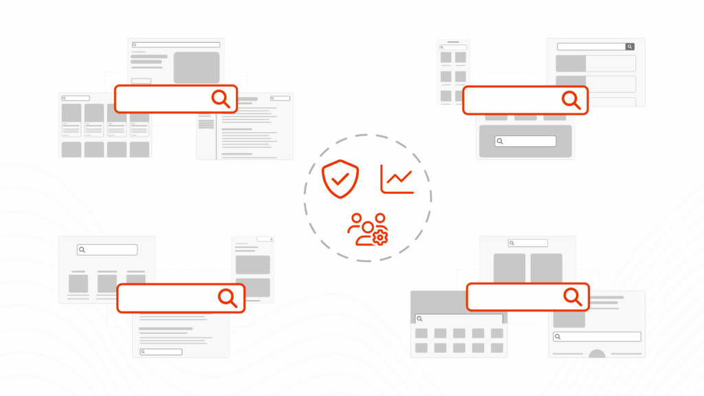 Multi-site search management for information-rich websites